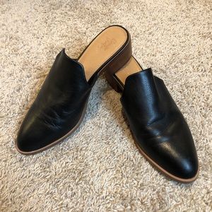 Leather heeled mules